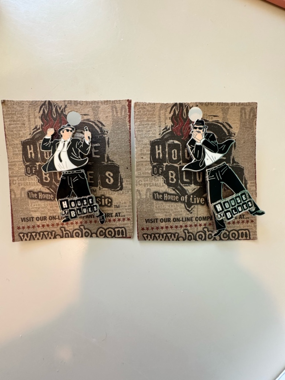 House of Blues Blues Brothers Enamel Pin Pair - Black & White